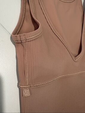 Lululemon  Ribbed V-Neck Tank with Subtle Logo - Nude